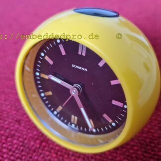 Dugena Uhr, Wecker gelb; mechanisch; analog ; 40 Jahre alt; 80'er; vintage; retro; Antiquität